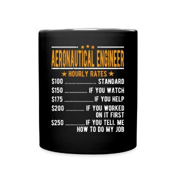 Ingénieur aéronautique Salaire horaire - Mug uni - noir - Devant