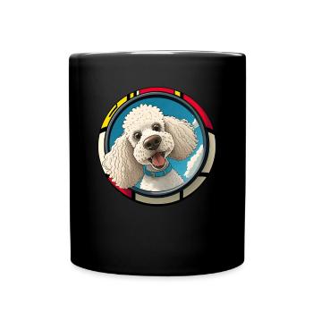 Dog Cartoon Poodle Design pour les amoureux des chiens - Mug uni - noir - Devant