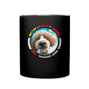 Dog Cartoon Poodle Design pour les amoureux des chiens - Mug uni - noir - Devant