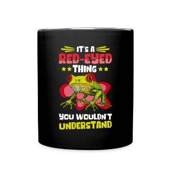 Grenouille aux yeux rouges Rainette Grenouilles Cadeau - Mug uni - noir - Devant