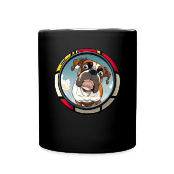 Dog Cartoon Boxer Design for Dog Lovers - Full Colour Mug - black - Front