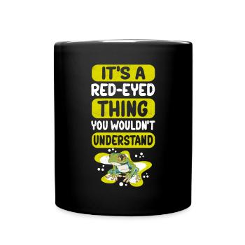 Rainette aux yeux rouges Grenouille Grenouille Cadeau - Mug uni - noir - Devant