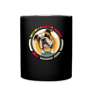 Bulldog dog saying Bulldog owner - Full Colour Mug - black - Front