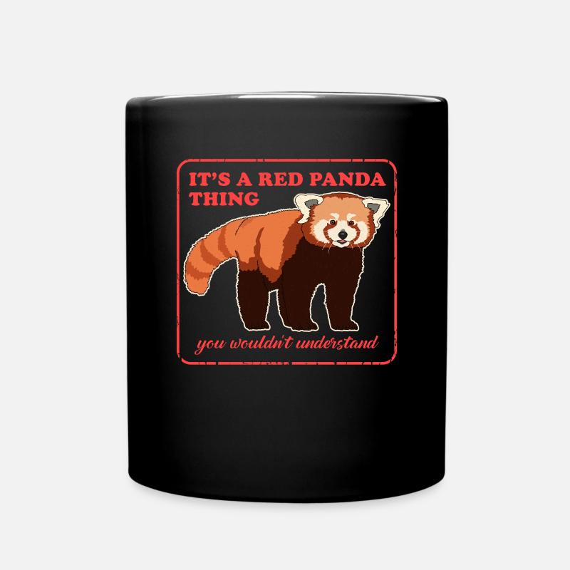 Panda roux | Pandas roux Panda Rouge Cadeau - Mug uni - noir