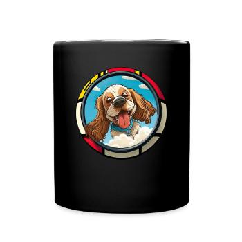 Dog Cartoon Cocker Spaniel pour les amoureux des chiens - Mug uni - noir - Devant