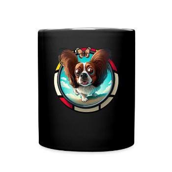 Dog Saying Papillon Design for Dog Lovers - Full Colour Mug - black - Front
