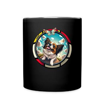 Dog Saying Papillon Design for Dog Lovers - Full Colour Mug - black - Front