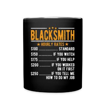 Salaire horaire du forgeron - Mug uni - noir - Devant