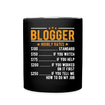 Blogger Salaire horaire - Mug uni - noir - Devant