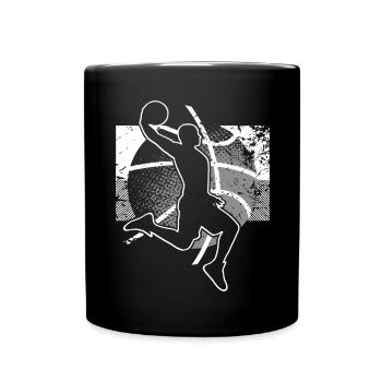 Basketball Basketballer - Tasse einfarbig - Schwarz - Vorne
