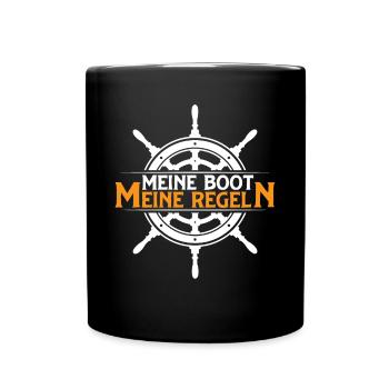 Mein Boot meine Regeln - Tasse einfarbig - Schwarz - Vorne