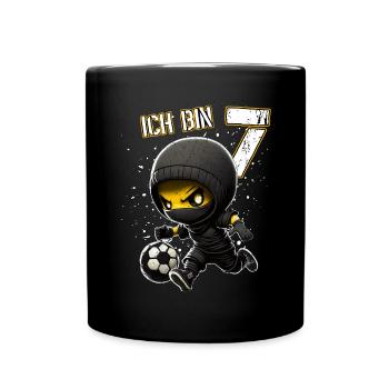Children birthday 7 years - Football And Soccer - Tasse einfarbig - Schwarz - Vorne