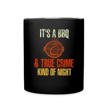 Barbecue et true crime genre de nuit drôle BBQ Lo - Mug uni - noir - Devant