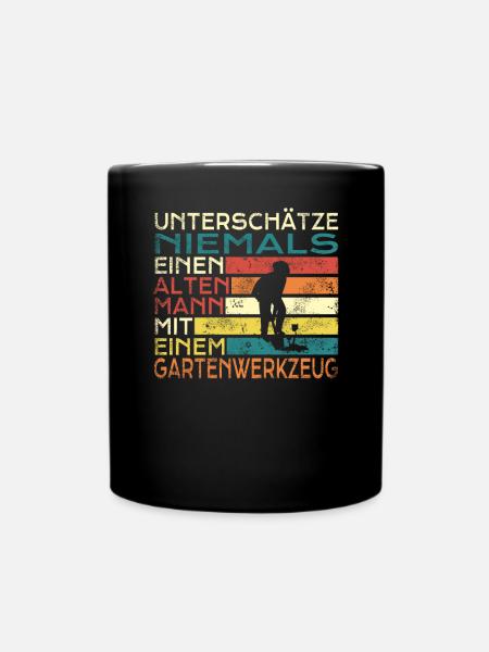 Gärtner Zubehör Garten Motiv - Tasse einfarbig - Schwarz