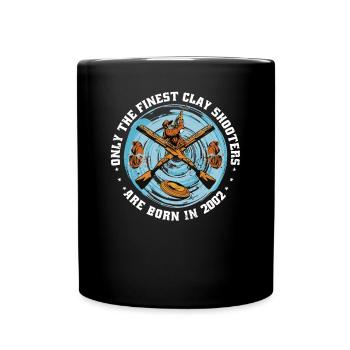 Clay pigeons born 2002 birthday - Full Colour Mug - black - Front