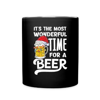 It's The Most Wonderful Time For A Beer Christmas - Full Colour Mug - black - Front