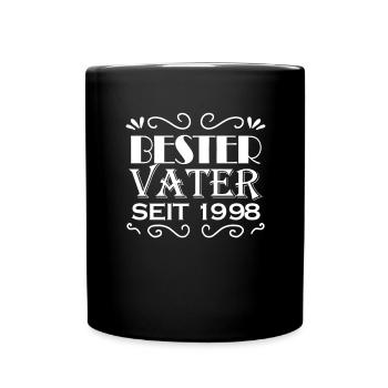 Bester Vater seit 1998 - Tasse einfarbig - Schwarz - Vorne