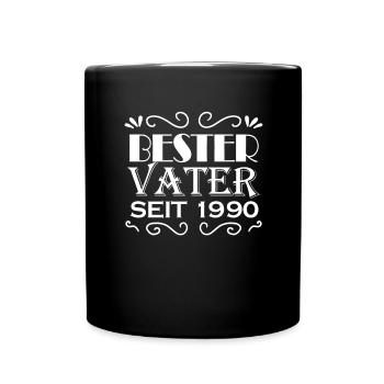 Bester Vater seit 1990 - Tasse einfarbig - Schwarz - Vorne
