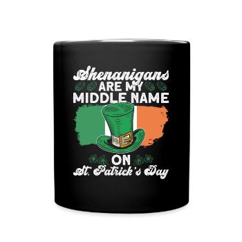 Ireland Irish Leprechaun St Patrick's Day Funny - Full Colour Mug - black - Front