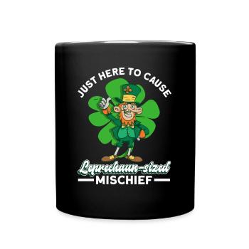 Irland Irisch Kobold St Patricks Day Lustig - Tasse einfarbig - Schwarz - Vorne