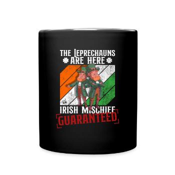 Irland Irisch Kobold St Patricks Day Lustig - Tasse einfarbig - Schwarz - Vorne