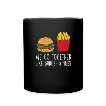 Drôle de citation de hamburger Cheeseburger Lover - Mug uni - noir - Devant