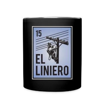 El Liniero Bingo mexicain amusant pour monteur de lignes - Mug uni - noir - Devant