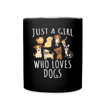 Juste une fille qui aime les chiens - Funny Puppy - Mug uni - noir - Devant
