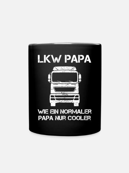 LKW Papa Spruch LKW-Fahrer Fernfahrer Geschenk - Tasse einfarbig - Schwarz