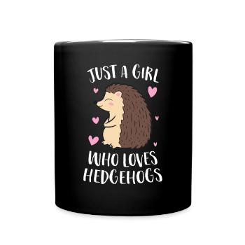 Juste une fille qui aime les hérissons Mignon Hérisson fille - Mug uni - noir - Devant