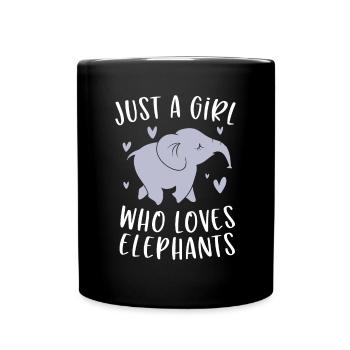 Just A Girl Who Loves Elephants Funny Elephant Gif - Full Colour Mug - black - Front