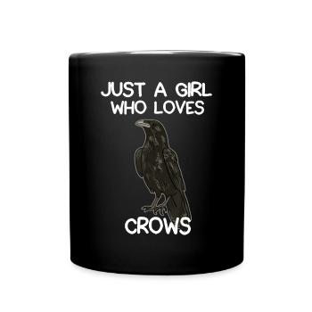 Just A Girl Who Loves Crows for Women Crow and Rav - Full Colour Mug - black - Front