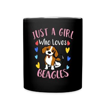 Mignon juste une fille qui aime Beaglespugbeagle propriétaireb - Mug uni - noir - Devant
