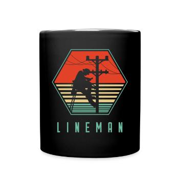 Lineman rétro pour monteur de lignes - Mug uni - noir - Devant