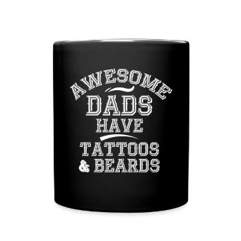 Les grands papas ont des tatouages et une journée des papas barbus - Mug uni - noir - Devant