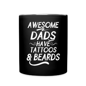 Les grands papas ont des tatouages et une journée des papas barbus - Mug uni - noir - Devant