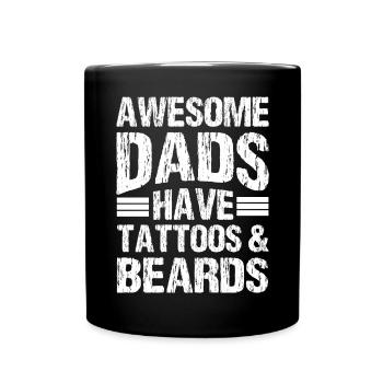 Les grands papas ont des tatouages et une journée des papas barbus - Mug uni - noir - Devant