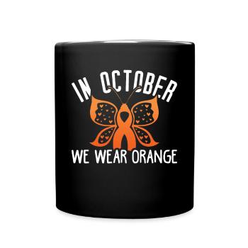 En octobre, nous portons de l’orange pour le Mois de la sensibilisation au TDAH - Mug uni - noir - Devant