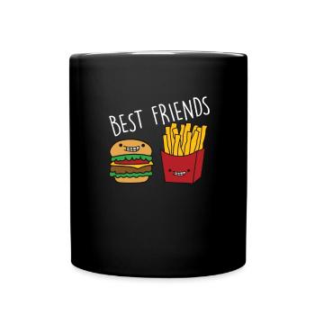 Cheeseburger Fast Food Burger Liebhaber - Tasse einfarbig - Schwarz - Vorne