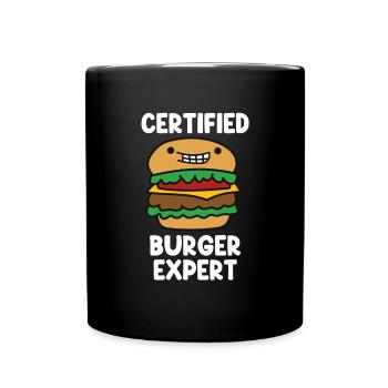 Cheeseburger Fast Food Burger Liebhaber - Tasse einfarbig - Schwarz - Vorne