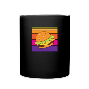 Cheeseburger Fast Food Burger Liebhaber - Tasse einfarbig - Schwarz - Vorne