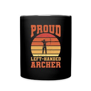 Fier tir à l’arc gaucher Archer Lefty Archery - Mug uni - noir - Devant