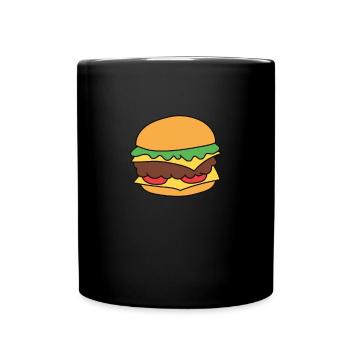 Cheeseburger Fast Food Burger Liebhaber - Tasse einfarbig - Schwarz - Vorne