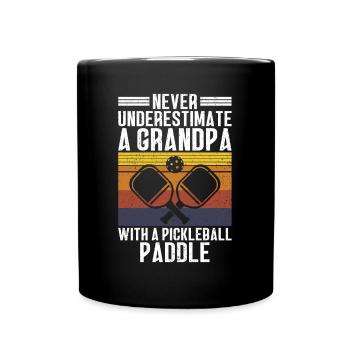 Opa Pickleball Paddel - Tasse einfarbig - Schwarz - Vorne