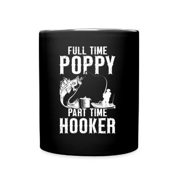 Pêche coquelicot Pêcheur pavillon américain Poppi - Mug uni - noir - Devant