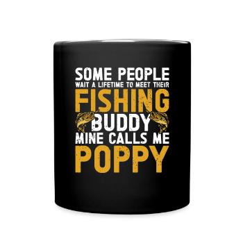 Pêche coquelicot Pêcheur pavillon américain Poppi - Mug uni - noir - Devant