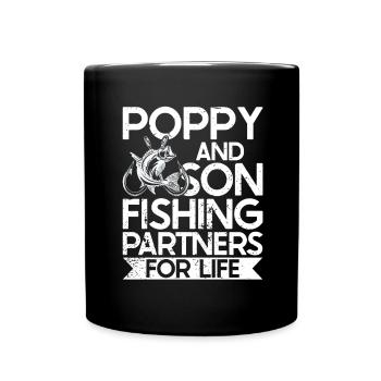 Pêche coquelicot Pêcheur pavillon américain Poppi - Mug uni - noir - Devant