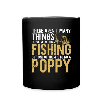 Pêche coquelicot Pêcheur pavillon américain Poppi - Mug uni - noir - Devant