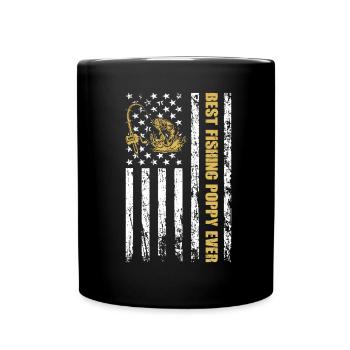 Pêche coquelicot Pêcheur pavillon américain Poppi - Mug uni - noir - Devant