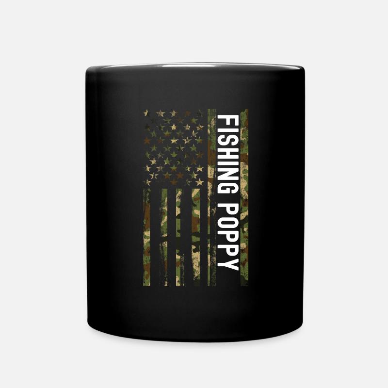 Pêche coquelicot Pêcheur pavillon américain Poppi - Mug uni - noir